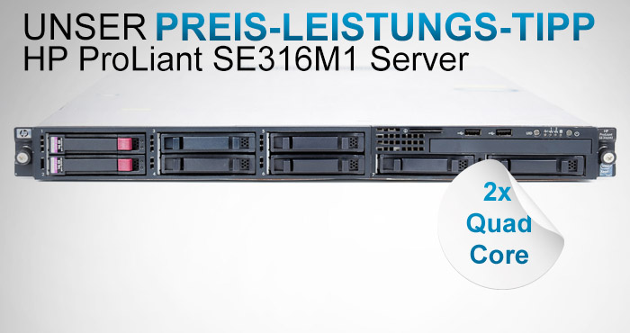 HP Proliant SE316M1, 2x Intel Xeon L5520 Quad Core 2.27 GHz, 16 GB RAM, 2x 146 GB SAS, schon ab 799,99 EUR