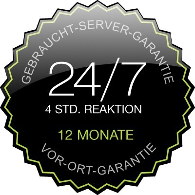 12 Monate Gebraucht-Server-Garantie mit 4 Stunden Vor-Ort-Service 24/7