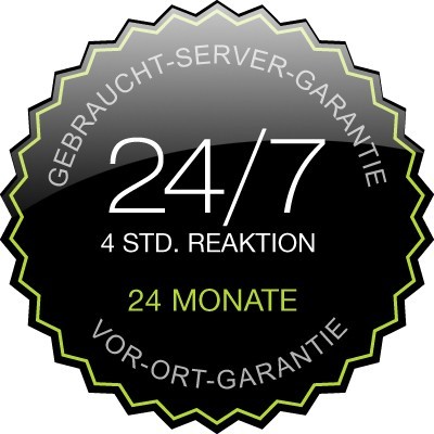 24 Monate Gebraucht-Server-Garantie mit 4 Stunden Vor-Ort-Service 24/7
