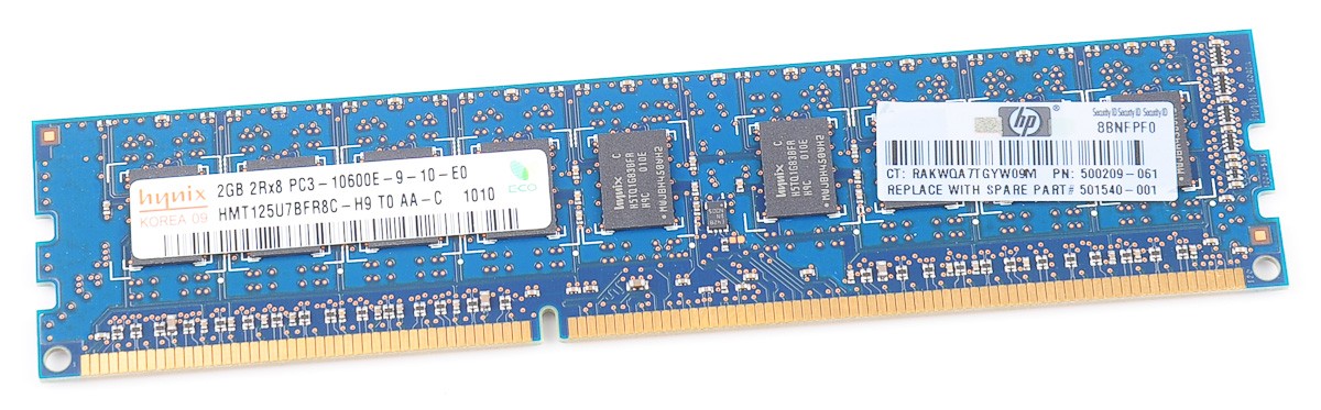 HP 2 GB DDR3 RAM Modul PC3-10600E ECC 500209-061 / 500209-562