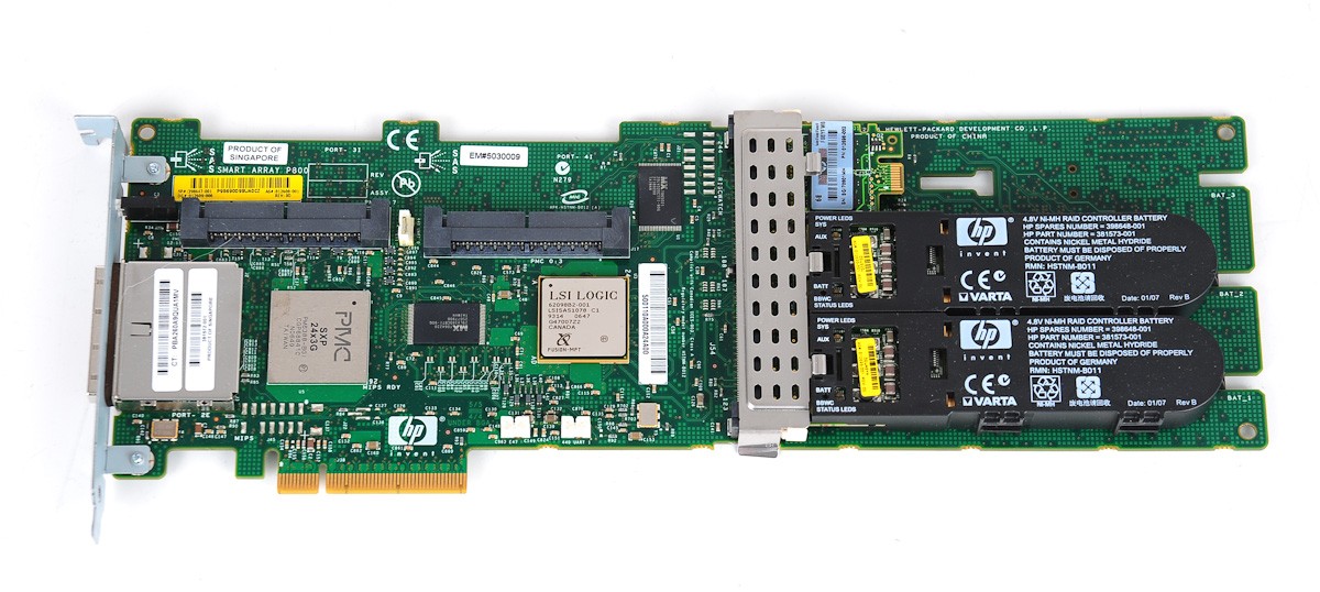 HP Smart Array P800 SAS RAID Controller 398647001 PCIE 512 MB Cache + 2x BBU eBay